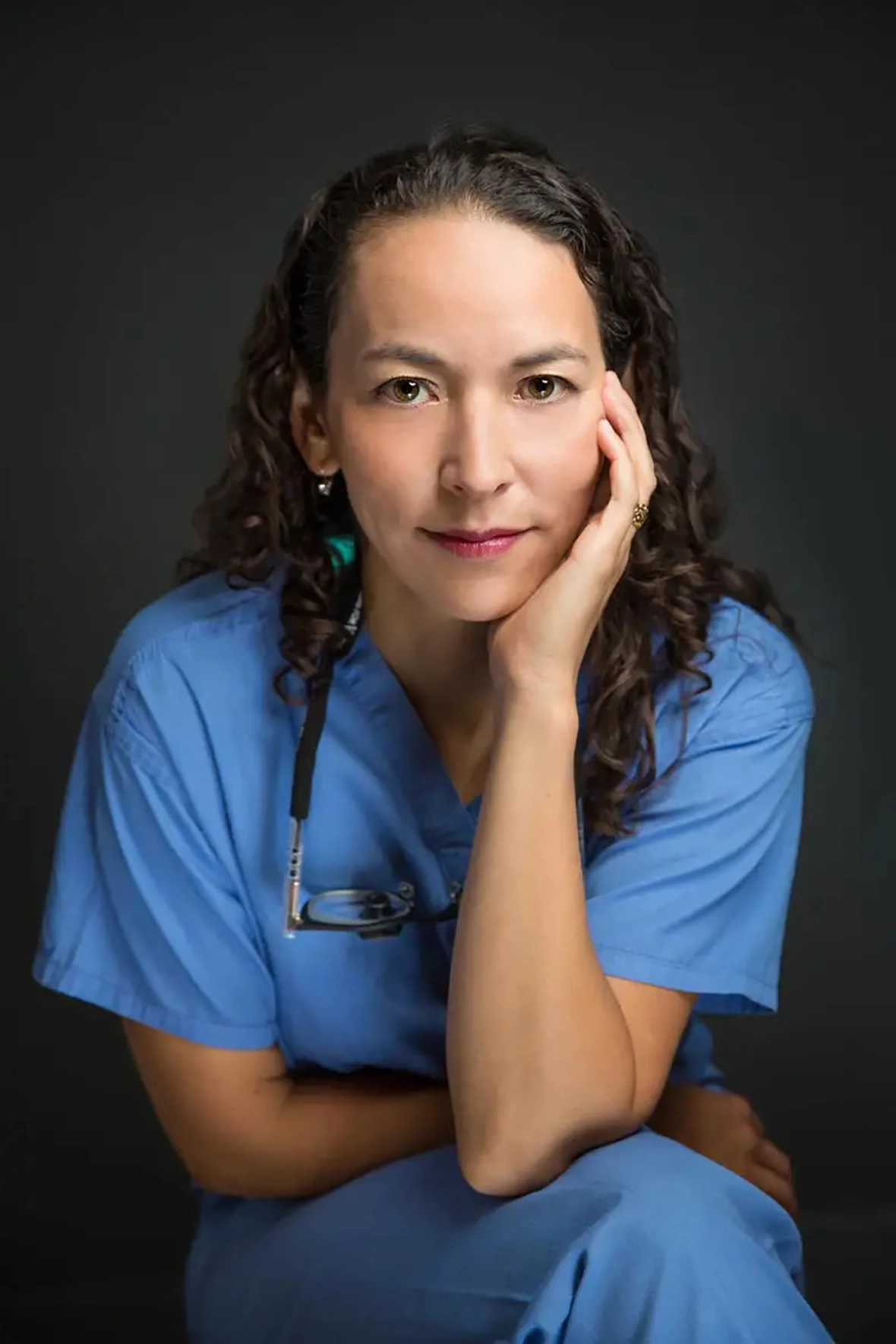 Dr. Joyce Aycock in blue scrubs headshot